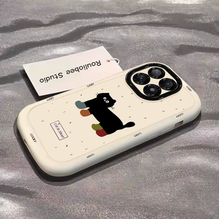 泼墨猫咪适用苹果15手机壳新款iphone14promax泡芙13女16/8p卡通