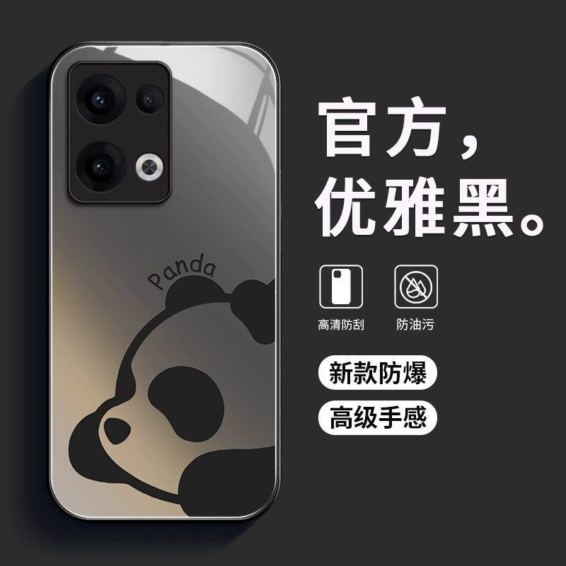 Чехол Panda opporeno12 для мобильного телефона reno13 стекло против падения подходит для 9-кожи премиум reno10 защитный чехол
