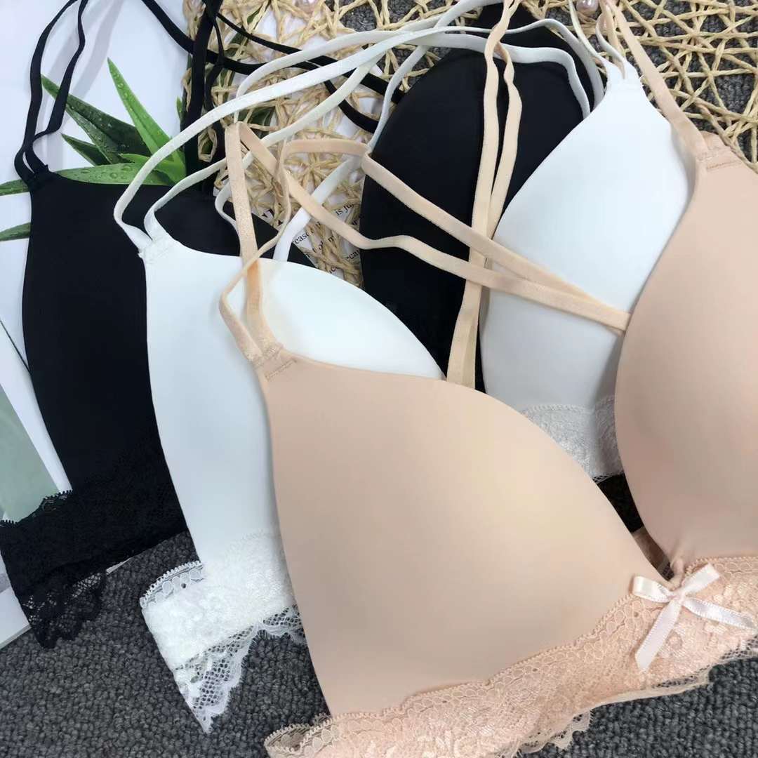 Filipinas Malasia ropa interior brillante sexy sujetador inalámbrico pecho contrayendo sujetador anti-flacidez al por mayor