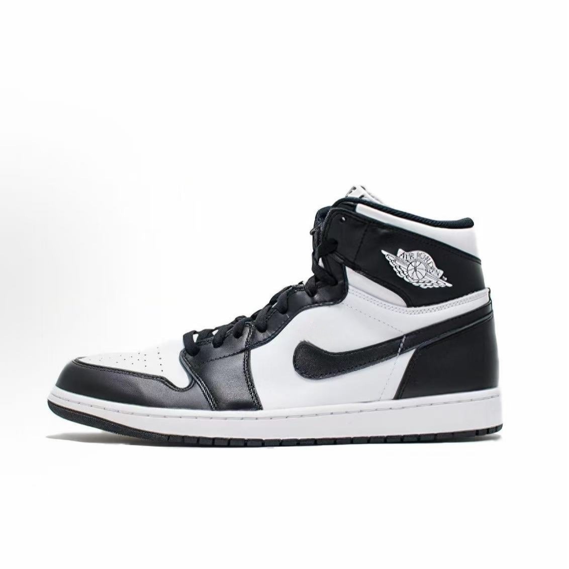 Suministro exclusivo transfronterizo de Putian de zapatillas de baloncesto AJ1 de caña media-alta en color marrón ceniza, negro y puntera roja, calzado deportivo unisex.