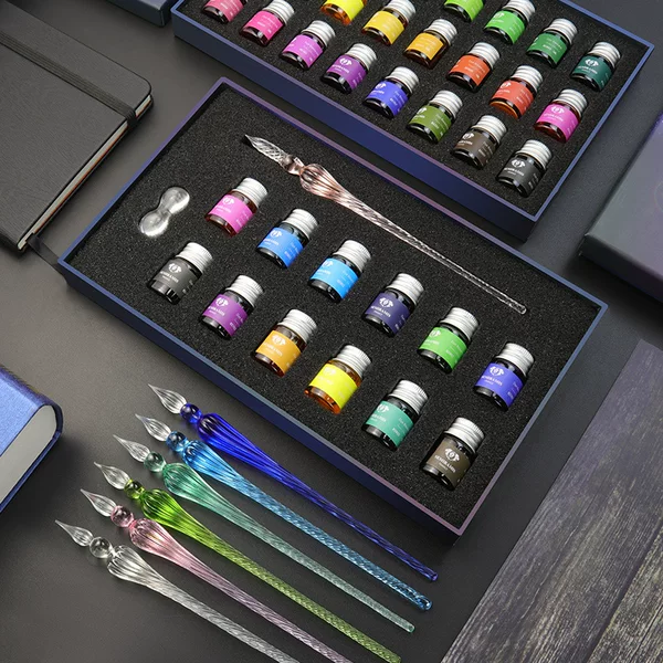 Semiramis handmade glass pen youth style dipping pen crystal pen color dipping pen color ink color test pen