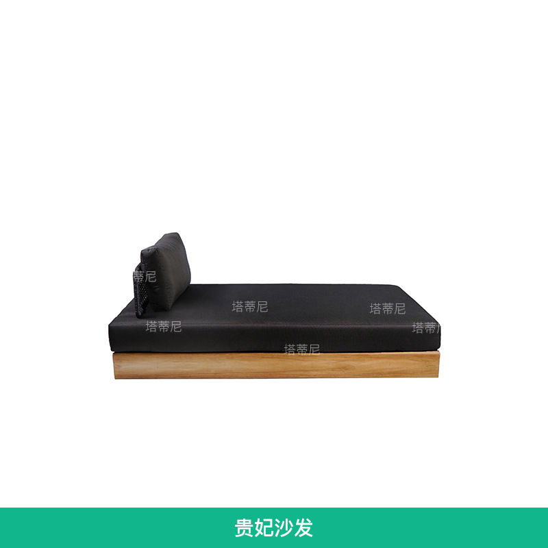 Sofá de ratán para exteriores, muebles impermeables y resistentes al sol para patio, terraza de jardín, conjunto de cama individual de teca para descanso.