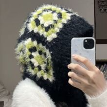 手工编织帽子材料羊毛混纺雪花纱祖母格巴拉克法帽子材料包Y38