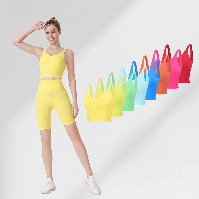 (in Stock) Women's Sports U-Back Vest Underwear, Fitness Naked-Feel Sports Bra, Beautiful Back, Shockproof, Gathering Yoga Top