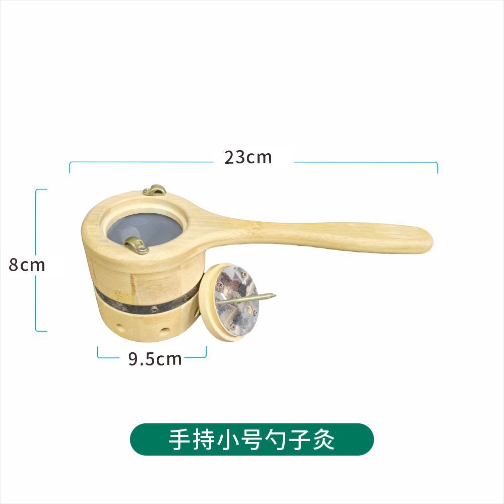 Handheld Wooden Moxa Box Smokeless Warming Moxibustion Device for Home Body Use in use