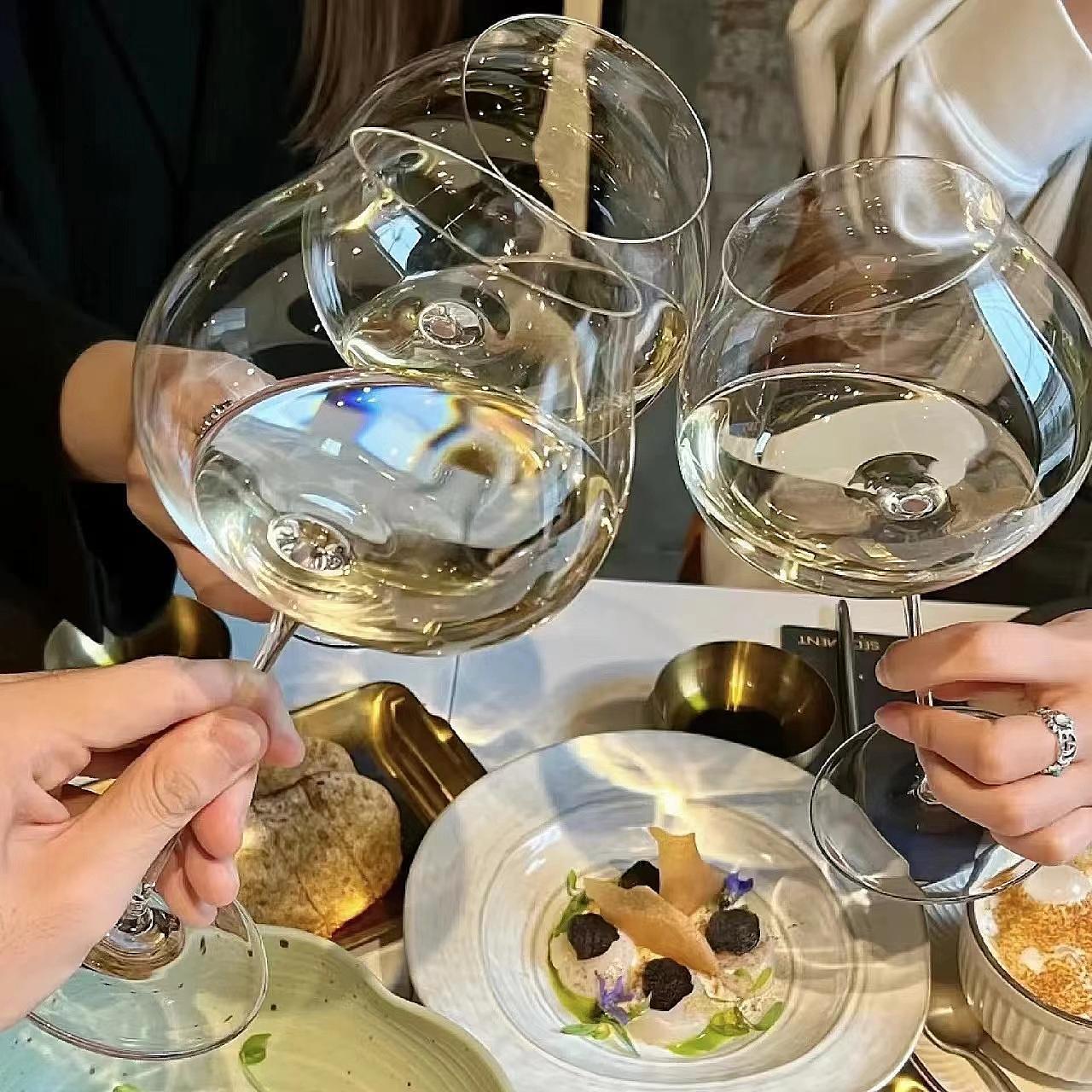 Tazas de vino de Bordeaux delgadas, tazas de olor, tazas de degustación de vino blanco europeas, tazas de pie alto