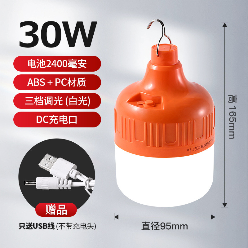 Nueva bombilla recargable led lámpara de carga de emergencia al aire libre lámpara de campamento impermeable batería de larga duración lámpara de bola de puesto del mercado nocturno