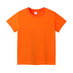 Summer children's clothing quality fine cotton unisex children's regular shoulder round neck short sleeve blank pure color T-shirt school uniform wholesale factory