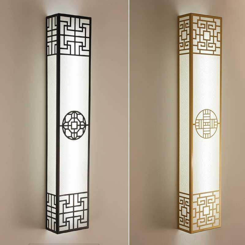 Long New Chinese style wall lamp rectangular living room TV background wall simple bedside hotel lobby stair wall lamp