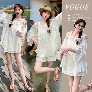 in stock Maternity Summer suit 2025 New Style Small Casual Fashion Loose Simple Outer Wear Two-piece Set