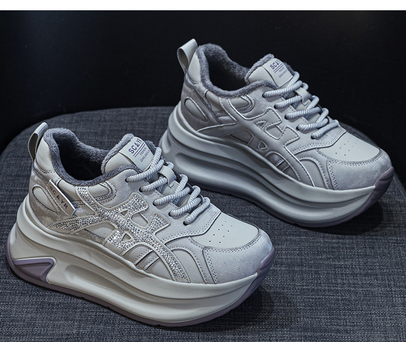 Giày sneaker nữ đế dày phong cách thể thao thời trang — M2997-1 Lông xám, M2997-1 Lông champagne, M2997 Lót đơn champagne, M2997 Lót đơn xám chi tiết 15