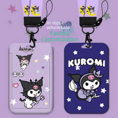 Cartoon cute couple student campus card holder bus access control factory brand girl subway meal card lanyard protective cover