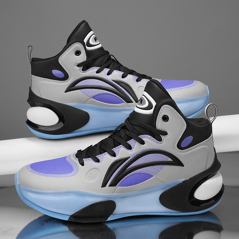 Auténticos zapatos de baloncesto Yushuai 17 para hombres, niños grandes, piso de cemento profesional, fricción de combate real, cojín de aire con sonido, zapatos deportivos con amortiguación