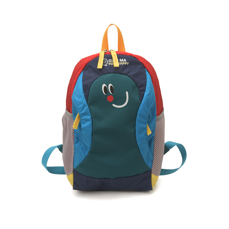 Hermosa cara sonriente para padres e hijos viajar mochila de gran capacidad de contraste de color bolsas escolares de dibujos animados lindas mochila infantil