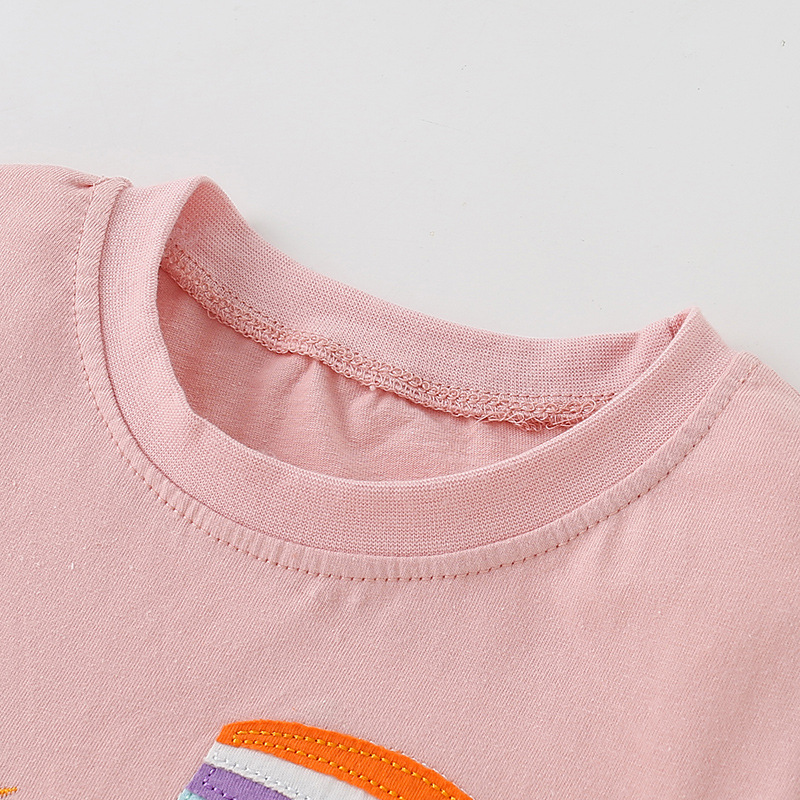 Malwee niñas de manga corta verano nuevos niños casual cuello redondo camisa niños camiseta estilo occidental top