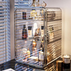 化粧品収納棚デスクトップ高級透明防塵収納ドレッサースキンケア香水大容量