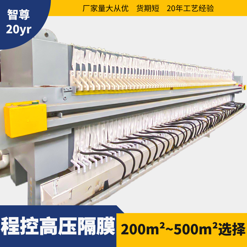 广东压滤机250平方全自动板框压滤机泥浆脱水程控高压隔膜压滤机