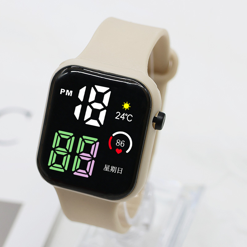 Ventas directas nuevas luces de colores pequeños cuadros pareja relojes de moda deportivos LED relojes electrónicos estudiantes electrónicos