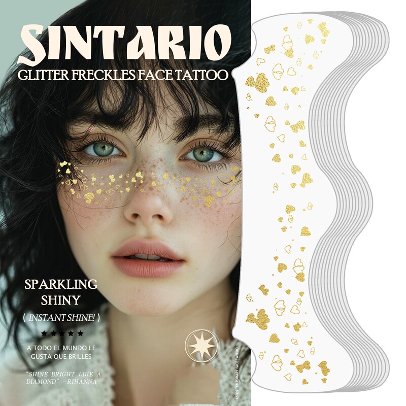 Freckles tattoo stickers gilded silver freckles waterproof sweat-proof durable European and American freckles makeup party makeup stickers Freckles tattoo stickers gilded silver freckles waterproof sweat-proof durable European and American freckles makeup party makeup stickers