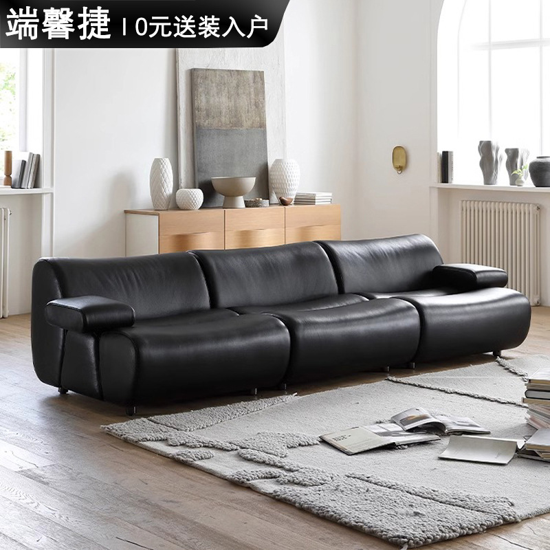 Sofá de bambú minimalista italiano Ernest diseñador nueva combinación de módulos para el hogar sofá de cuero grande y pequeño