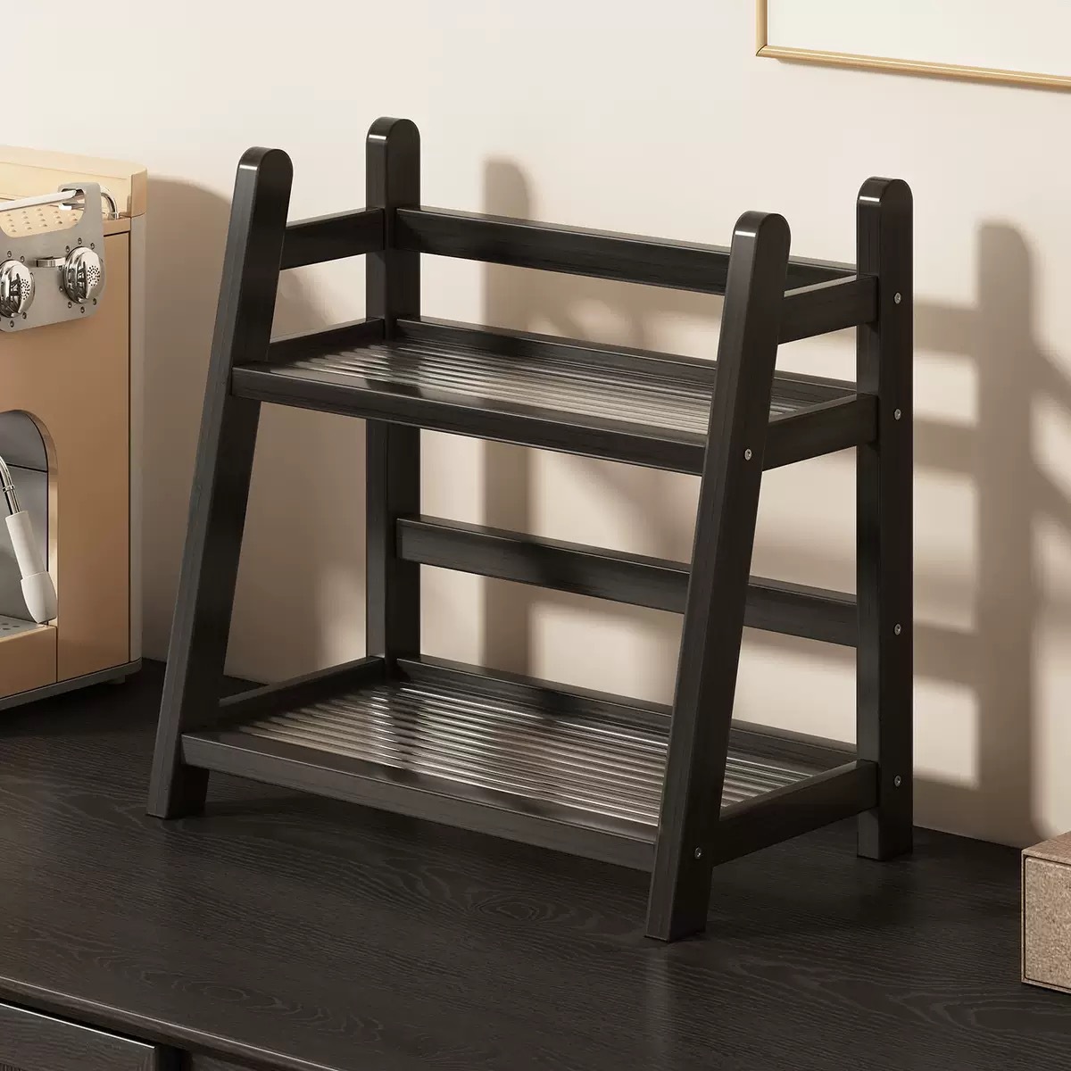 Desktop Storage Rack for Office Coffee and Tea Sets, Water Cups, Living Room Countertop Organizer, Vintage-Style Changhong Storage Rack
