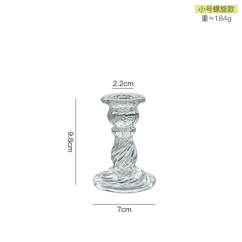 フレンチインスタ中古透明ガラス燭台置物ロマンチックキャンドルディナー燭台道具家庭装飾品|undefined