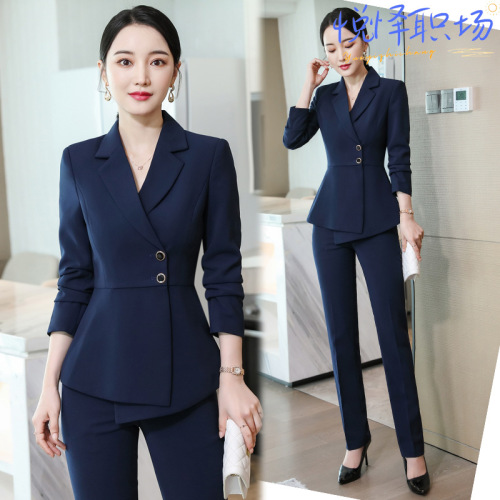 Professional attire, elegant goddess style, suit, formal workwear, manager's competent suit set, women's winter and autumn work clothes