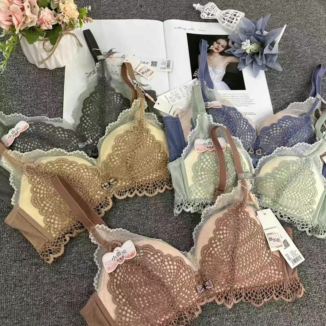 603 # sujetador de encaje sin anillo de acero, colección de leche auxiliar, tipo de ajuste de moda, forma de taza de niña al por mayor