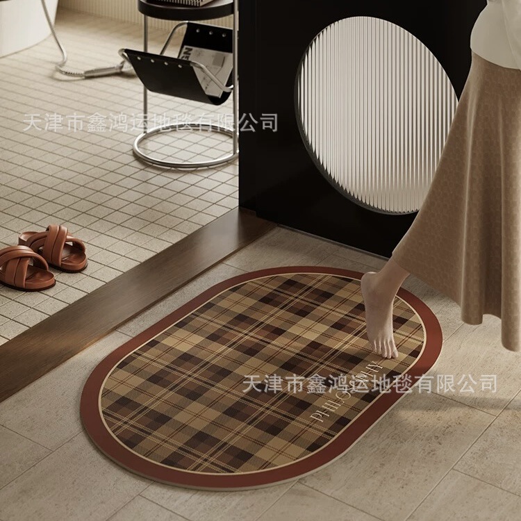 Premium selection of vintage diatomaceous earth bathroom mats, modern and minimalist design, suitable for bathroom entrances, absorbent, non-slip, and prevents falls