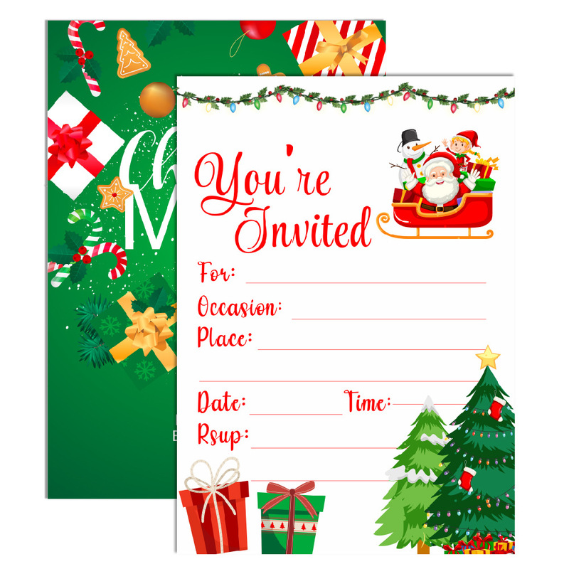 新しいクリスマス招待状クリスマスパーティー招待カード新年グリーティングカード祝福カードパーティー招待カード|undefined