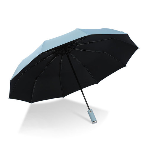 Automatic Umbrella Women's Rain and Sun Dual-Purpose Large, Durable Windproof Sunshade Flashlight Illumination Umbrella Men's Sun Umbrella Wholesale