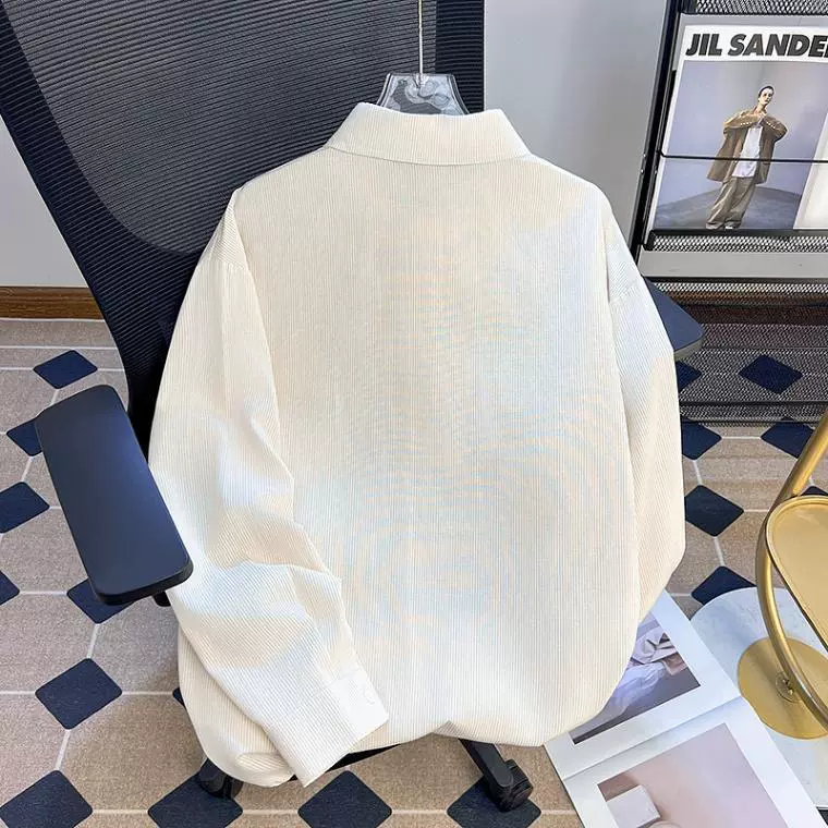 Рубашка с длинными рукавами, с вышивкой, oversize, 2024 год