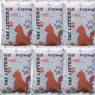 水晶猫砂3.8升*6袋蓝色吸水硅胶猫砂除臭大颗粒共15斤秋冬款现货