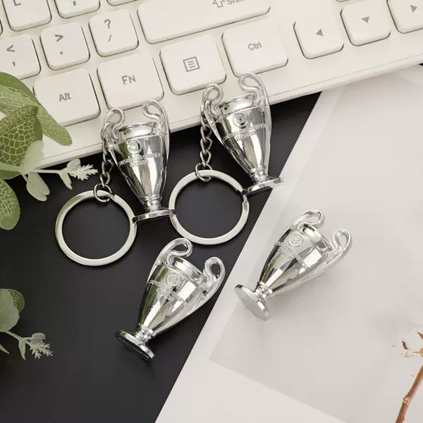 Mini Alloy Football European Champions League Champions League Trophy Desktop Ornaments Metal Keychain Fans Souvenirs