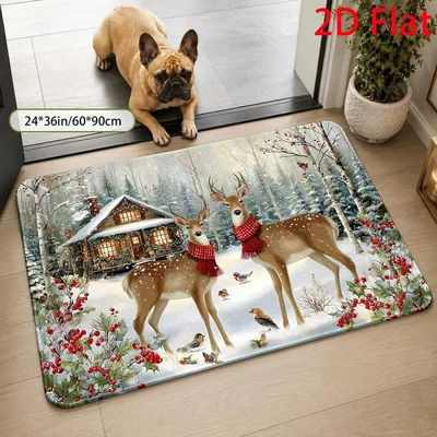 Avtomobil döşəmə paspasları, mat, water-absorbent and dirt-resistant bathroom - 84sdlr-door-mat-10-4060cmcrystal-velvet-with-dot-plastic-backing