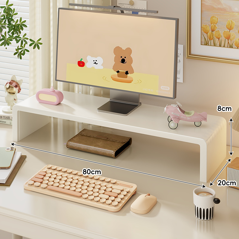Soporte Elevador de Monitor de Madera para Escritorio de Oficina