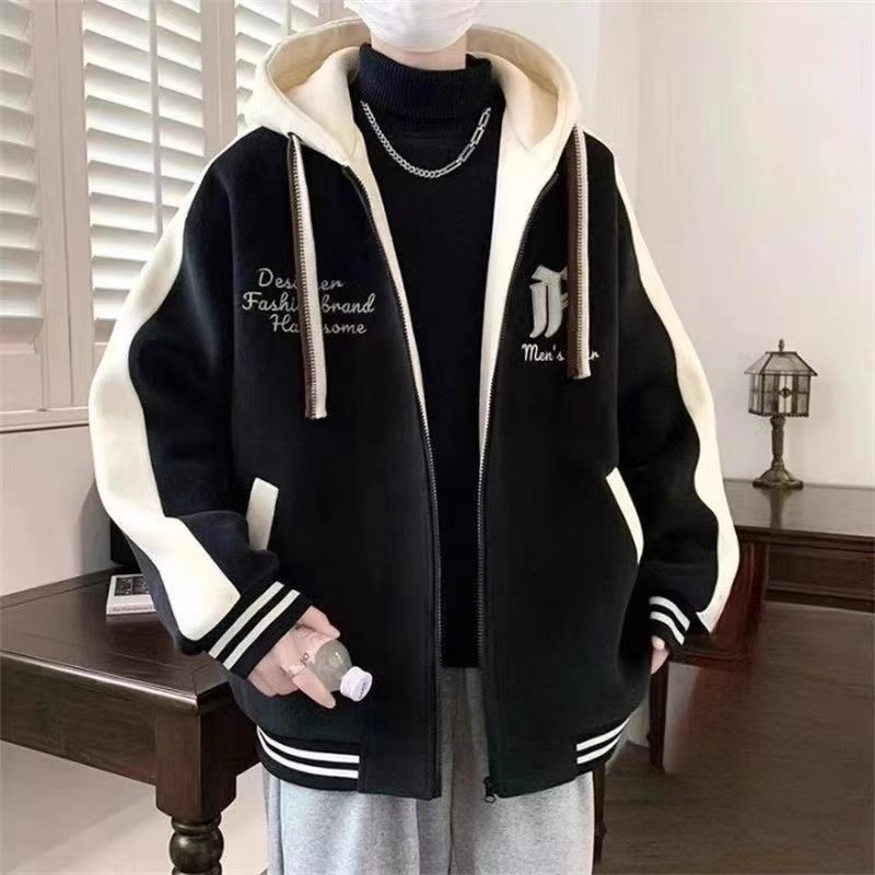 高初中学生外套春秋款青少年男孩帅气潮流大童棒球服夹克大码装|undefined