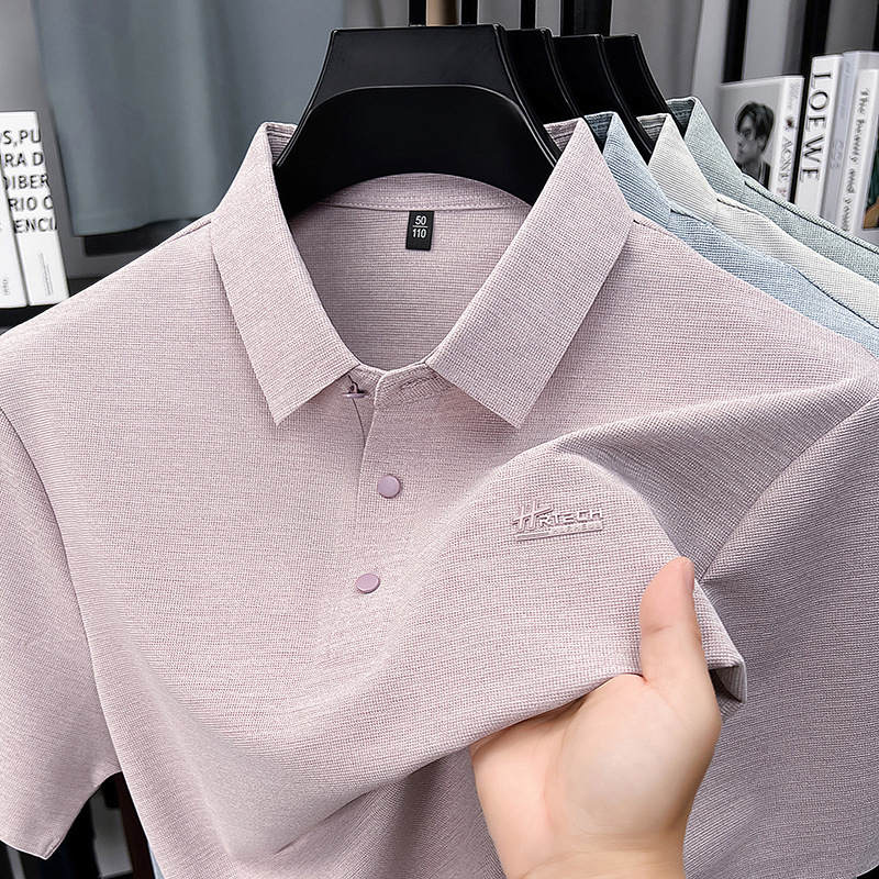 Source Factory Men's Lapel Business Casual Fashion Breathable Fully Seamless Short-Sleeved Polo Shirt Half-Sleeved T-Shirt Men's Clothing Source Factory Men's Lapel Business Casual Fashion Breathable Fully Seamless Short-Sleeved Polo Shirt Half-Sleeved T-Shirt Men's Clothing