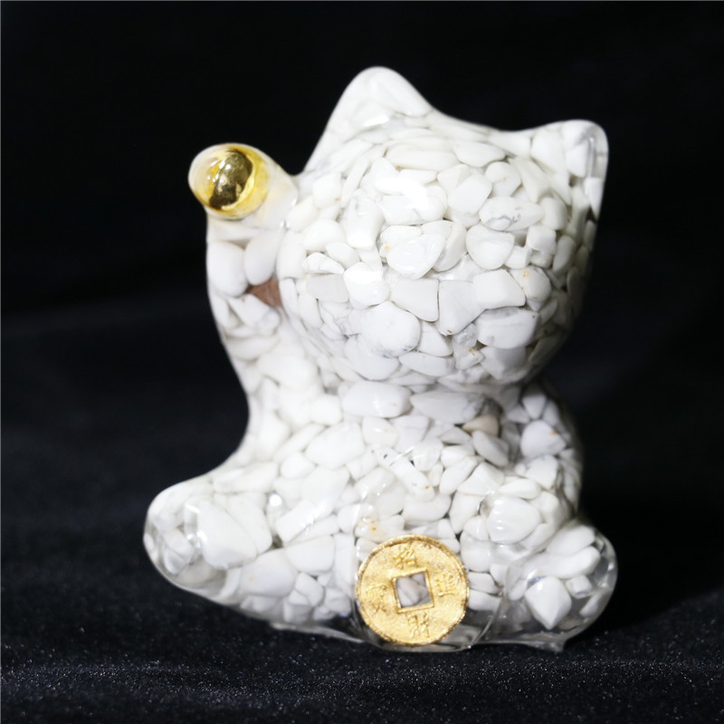 水晶の猫のデスクトップの置物の家の装飾のゴムの猫の工芸品の小さくて美しい猫の置物の卸売り