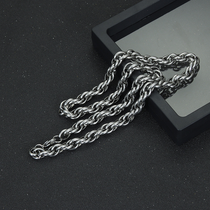 Daily Occasion Titanium Steel Material Hip-Hop Solid Color Titanium Steel Unisex Bracelets Necklace Men Chain Necklaces