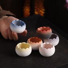 超萌素烧多肉盆马卡龙色系迷你拇指盆透气控形简约风桃蛋适用花盆