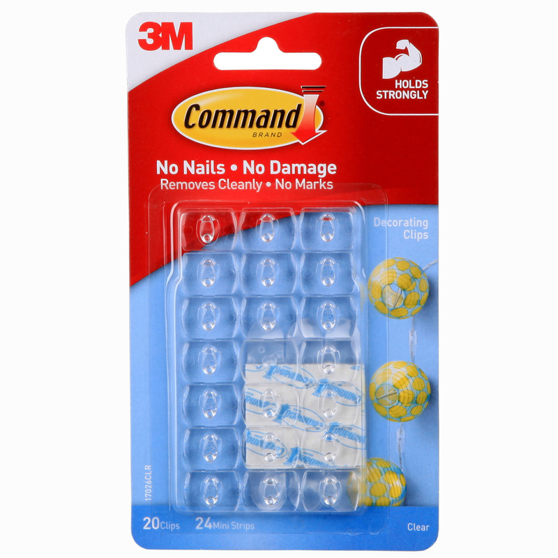 3m Goldman Transparent Decorative Clip Can Remove the Traceless Colorful String Lights Christmas Decoration Transparent Hook Command Hook