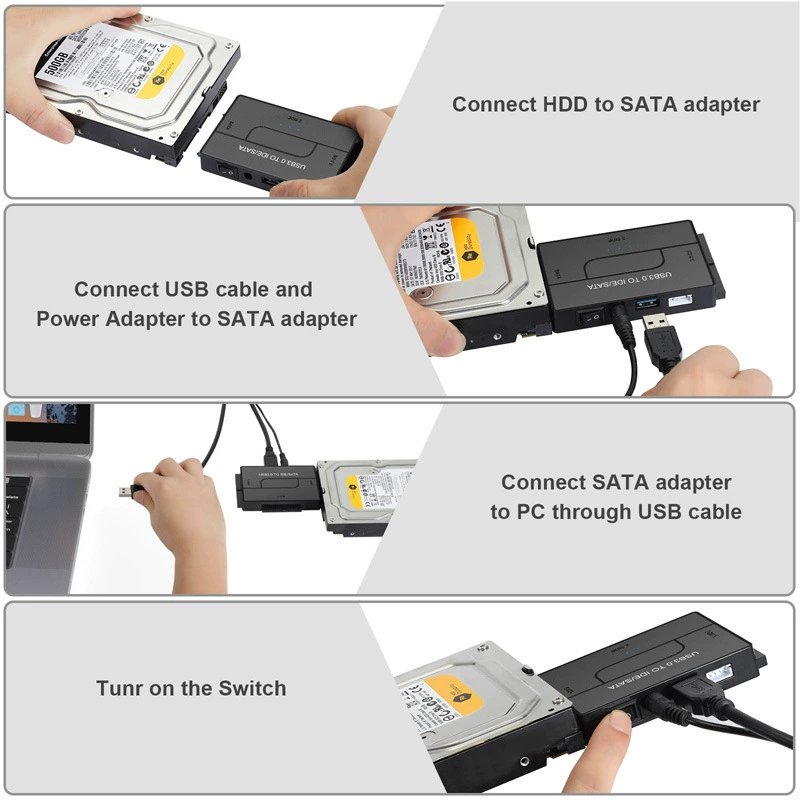USB3.0 ротатор SATA/IDE конвертер для внешних дисков 2.5/3.5, мультиинтерфейс, драйвер