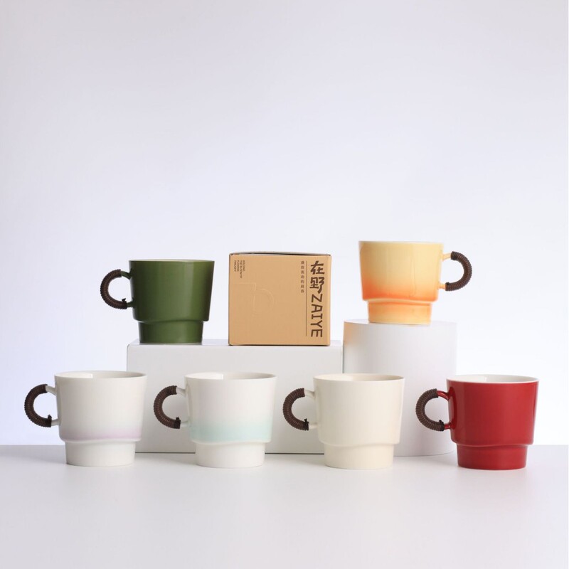 Minimalist Ceramic Coffee Cup, Anti-Scalding Office Stackable Cup, Personal Water Cup, Summer Mug, Custom Gift Minimalist Ceramic Coffee Cup, Anti-Scalding Office Stackable Cup, Personal Water Cup, Summer Mug, Custom Gift
