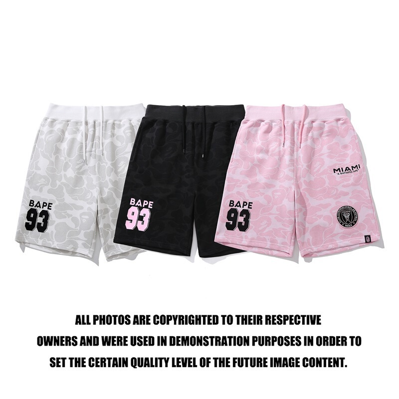 Cross-border high quality BAPE Miami Joint Multicolor Camouflage Labeling terry Casual Shorts for Men