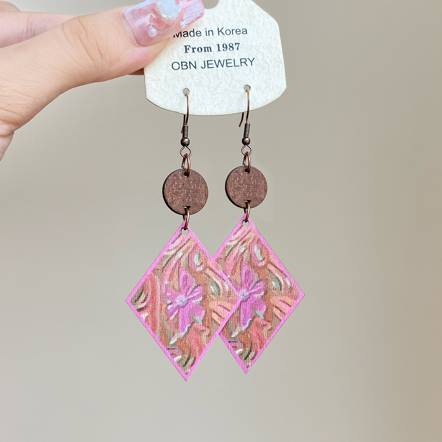 Bohemia estilo nacional pendientes rosa pendientes de mujer Yunnan Dali accesorios de viaje pendientes 2026 nuevo viaje