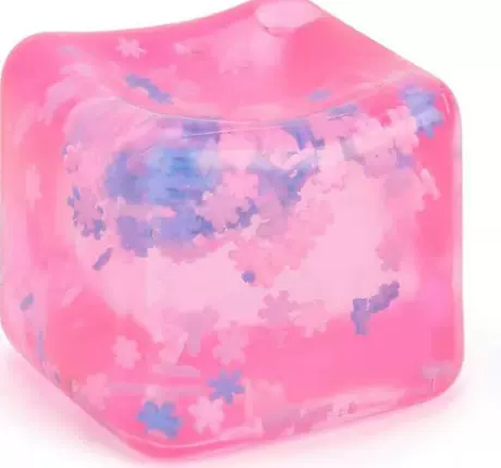 5.5 square crystal mud snowflake pinch-pink