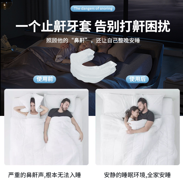 亚马逊新款可调节式止鼾器 防打鼾打呼噜止鼾牙套防打鼾阻鼾器