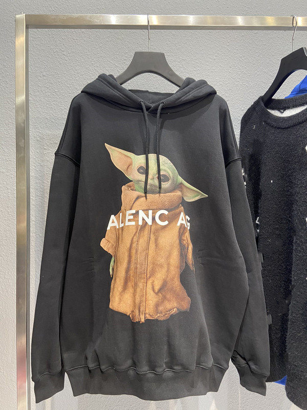 High Version B Family Yoda Fleece Hoodie, Custom Woven and Dyed, Full Weight, Soft and Comfortable, Unisex Sweatshirt