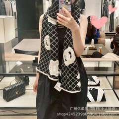 高版本小香风双面羊绒围巾女秋冬季保暖百搭围脖加厚两用双面披肩